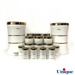 سرویس 18 پارچه آشپزخانه یونیک سفید با درب طلایی UN-4694