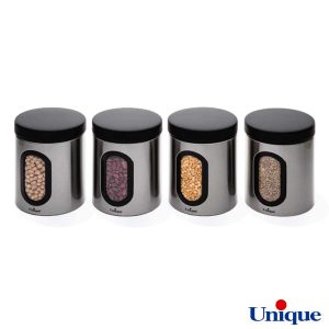ظرف حبوبات 1 لیتر پنجره دار استیل یونیک UN-5970