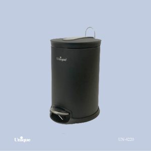 سطل زباله 12 لیتری مشکی یونیک کد 4220 به همراه آرام بند