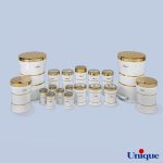 سرویس 18 پارچه یونیک مدل کمر باریک سفید استیل درب طلا کد4597