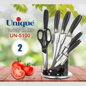 سرویس چاقو آشپزخانه یونیک پروانه 8 پارچه کد UN-5100